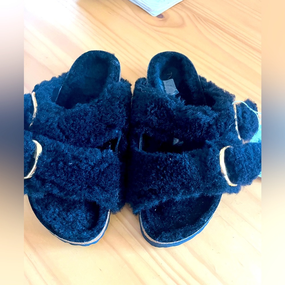 Birkenstock Arizona Big Buckle black shearling